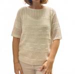 Вязаный топ-свитер бежевого цвета MARBLE - фото