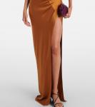 Асимметричное присборенное шелковое платье The Sei, Toffee - фото 6