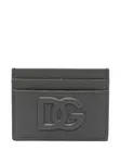 Картхолдер с тисненым логотипом DOLCE & GABBANA, серый - фото