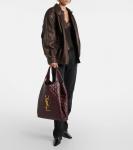 Айкер макси кожаная сумка-шоппер Saint Laurent, Rouge Cabernet - фото 5