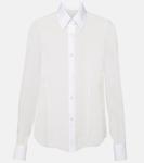 Рубашка из шелка и хлопка Dries Van Noten, белый - фото