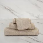 Полотенце Frette однотонное с логотипом 30x30, бежевый - фото