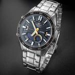 Часы CASIO Analog EDIFICE Mens SilverBlack Analog/Digital Combo, черный - фото 2