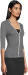 Свитер Vince Microstripe V-neck Cardigan, Off White/Coastal Blue - фото 2