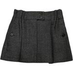 Клетчатая шерстяная мини-юбка PRADA, черно-белый - фото