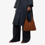 Сумка Coach кожаная-замшевая через плечо, мультиколор - фото 2