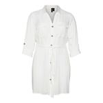 Платье Vero Moda Curve Bumpy Long Sleeve, белый - фото 3