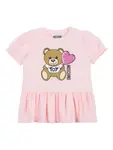 Платье с логотипом Moschino Kids, розовый - фото
