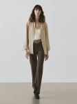 Брюки клеш с карманом Massimo Dutti, brown - фото