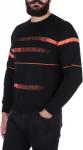 GUESS Мужской свитер Philbert Logo Striped, Black And Mars Logo Stripes - фото 4
