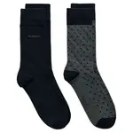 Носки Gant Dot And Solid 2 pairs, серый/синий - фото