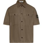 Рубашка с коротким рукавом Compass Patch STONE ISLAND, коричневый - фото