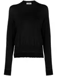 Джемпер с круглым вырезом в рубчик JIL SANDER, черный - фото