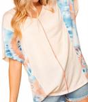 Топ с тай-дай рукавом в мультиколоре Haptics - фото