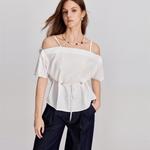 ELLE Рубашка Women's White Boat neck Moderate - фото 3