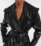 Тренч из искусственной кожи Norma Kamali, черный - фото 4