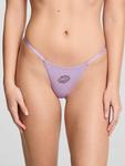 Трусики-Стринги из хлопка с логотипом Pink, smooth aster lips diamante graphic - фото