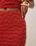 Мини-юбка Vila с текстурой, темно-красного цвета - фото 3