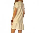 Белое платье с разрезом на горловине и воланами по подолу Bobi - фото 2