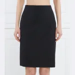 Шерстяная юбка-вилеа Boss, черный - фото