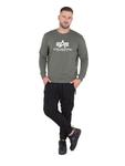Толстовка ALPHA INDUSTRIES Basic Logo, оливковый - фото 4