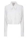 Укороченная рубашка с пуговицами на манжетах SPORTMAX, белый - фото