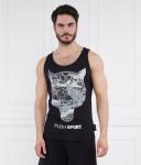 Майка мужская Plein Sport хлопковая с принтом, черный - фото 3