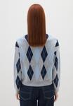 Джемпер B.ANGEL CHECKERED REGULAR FIT SWEATER, Grey Blue/Grey - фото 3