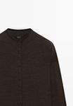 Кардиган Massimo Dutti MOCK TURTLENECK WITH COVERED BUTTONS, Dark Brown - фото 7