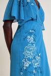 Платье миди Lyla с цветочным узором Monsoon, синий - фото 2