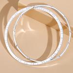 Серебряно-белый браслет Alloy Bangles VANA, Bamboo X Four-Leaf Clover Double Loop Bracelet Solid Closed Style - фото 10