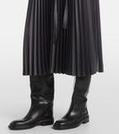 Атласное платье миди Volta с поясом и плиссе Joseph, Smoke - фото 6