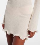 Мини-платье из крепа с цветочной аппликацией Magda Butrym, Cream - фото 5