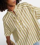 Полосатый хлопковый топ Yves Salomon, желтый - фото 4