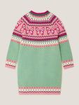 Детское платье-джемпер из шерстяной смеси в стиле Fair Isle Monsoon, Green - фото 3