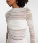 Свадебное платье из шелкового тюля с вуалью Christopher Esber, белый - фото 4