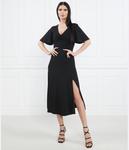 Платье Patrizia Pepe с разрезом и v- образным вырезом, черный - фото 2