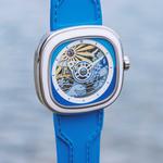 SEVENFRIDAY Часы T Series Automatic Mechanical Movement Unisex Watch Blue Dial Stainless Steel Case Silicone Strap - фото 5