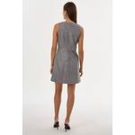 Хилма | Кожаное платье-трапеция Lamarque, серый - фото 5