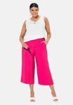 Брюки Ulla Popken TEXTURED ELASTIC CULOTTES, Pink - фото 2