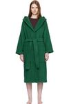 Tekla Зеленый махровый халат с капюшоном - фото