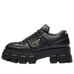 Кроссовки monolith brushed leather lace-up shoes 'black' Prada, черный - фото