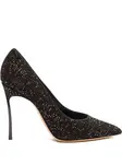 Туфли с блестками 100 Casadei, черный - фото