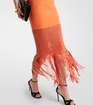 Платье миди с бахромой Galvan, Coral - фото 5