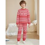 Детский рождественский семейный комплект пижамы с лосем, елкой и снегом Inspire Chic - фото 3