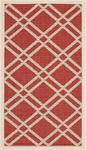 Ковер SAFAVIEH, 61 x 110 см, Washable Outdoor Courtyard Collection - , Red & Bone, без линьки и простой в уходе, идеально для патио, входной двери, прихожей, придверный ковер (CY6923-248) - фото