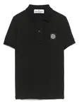 Рубашка поло с логотипом Compass Stone Island Junior, черный - фото
