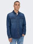 Рубашка ONLY Jeans Denim Langarm Shirt Freizeit Shacket ONSCAMON, синий - фото 2