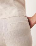 Льняные брюки цвета кремовый Mango - фото 4