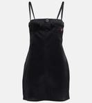 Мини-платье из атласного крепа-бюстье Coperni, черный - фото